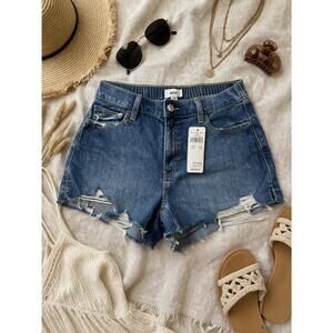 Aerie Distressed Medium 32 Denim Shorts High Rise Cutoff Festival Coachella NWT